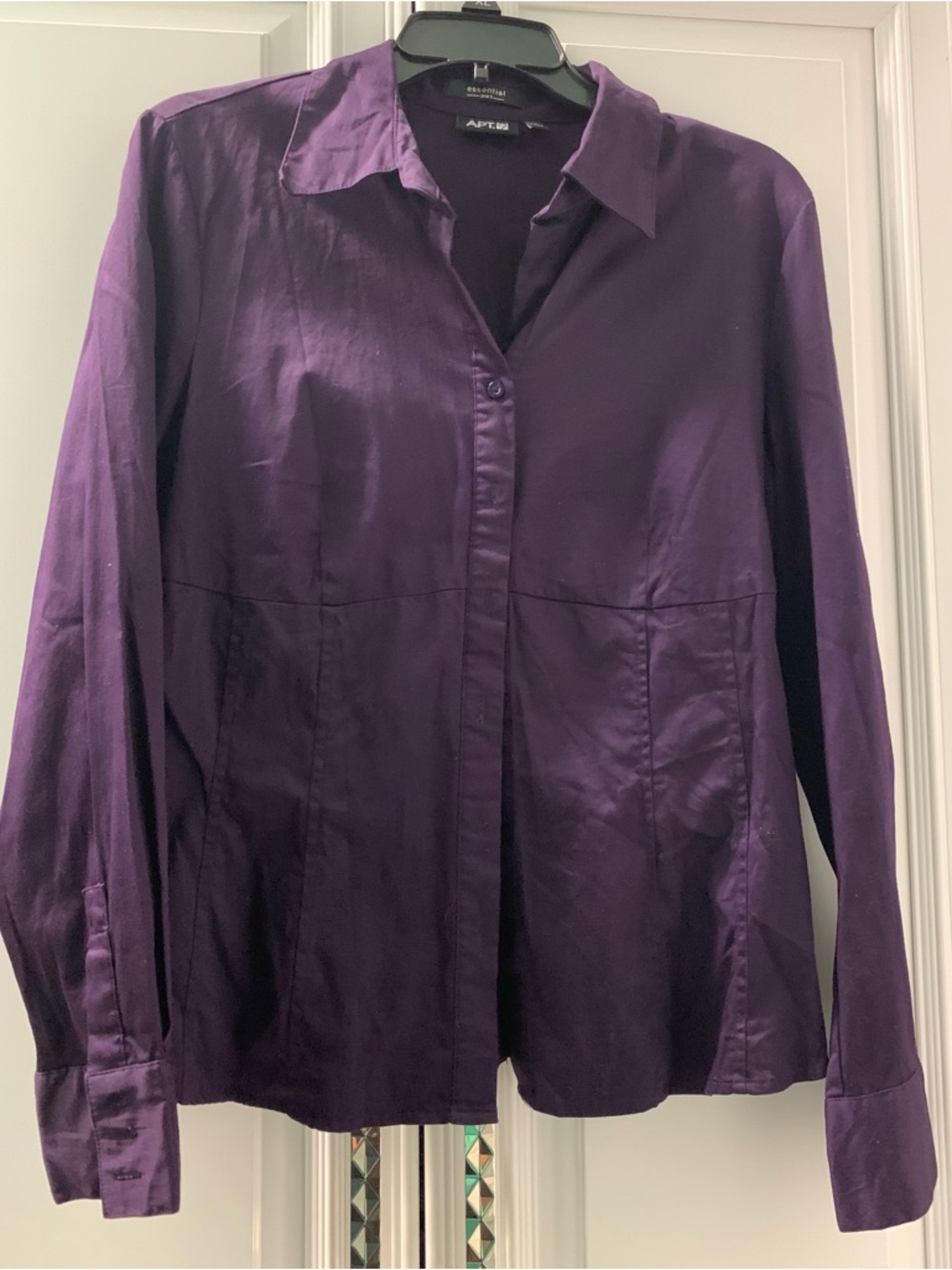 Purple button down dress shirt.